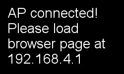 OLED screen confirms that you have connected to the temporary Access Point OLED screen confirms that you have connected to the temporary Access Point