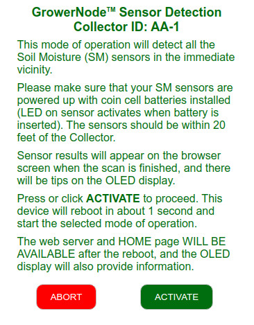 this is an information screen about the soil sensor detection process this is an information screen about the soil sensor detection process