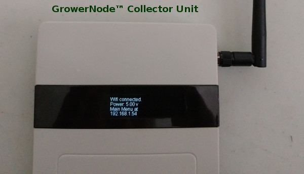 the collector aggregates clusters of soil moisture sensor data and forwards the data via WiFi the collector aggregates clusters of soil moisture sensor data and forwards the data via WiFi